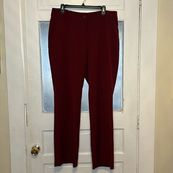 Chadwick’s Womens Burgundy Red wide Straight Leg Trouser Pants Size 16 - Picture 1 of 6